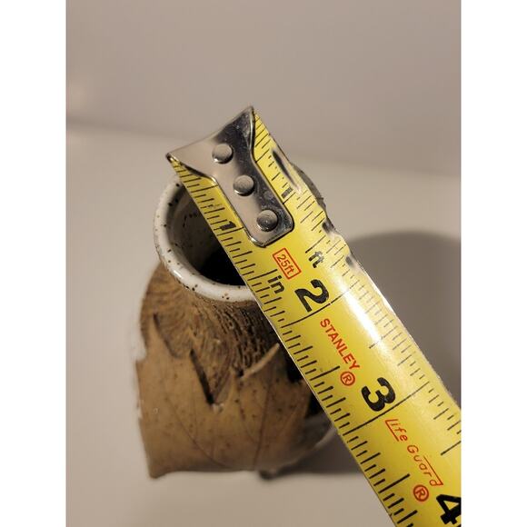 Handmade Studio Pottery Bud Vase & Mug Maple Leaf Design Signed PRP Speckle - Picture 10 of 14